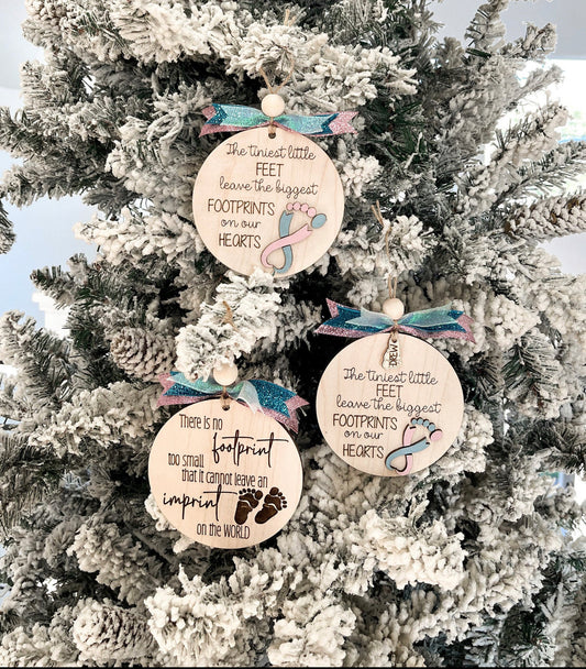 Little feet print leave big impressions ornament/car charm